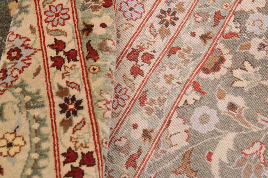 handmade Traditional Veg Dye Green Tan Hand Knotted RECTANGLE 100% WOOL area rug 9'X12'