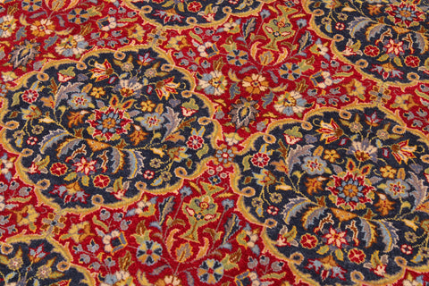 handmade Transitional Veg Dye Red Blue Hand Knotted RECTANGLE 100% WOOL area rug 9' x 12'