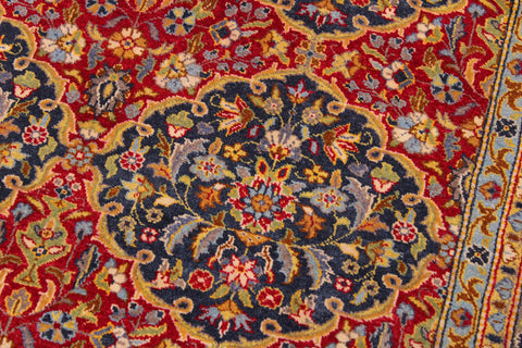 handmade Transitional Veg Dye Red Blue Hand Knotted RECTANGLE 100% WOOL area rug 9' x 12'