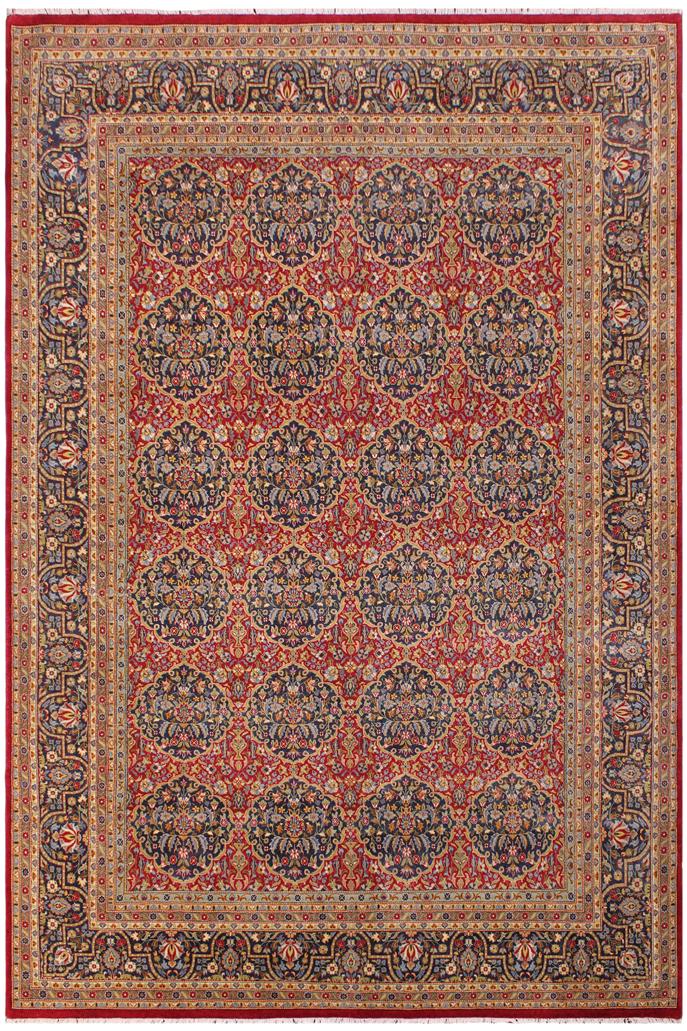 handmade Traditional Veg Dye Red Blue Hand Knotted RECTANGLE 100% WOOL area rug 9'X12'