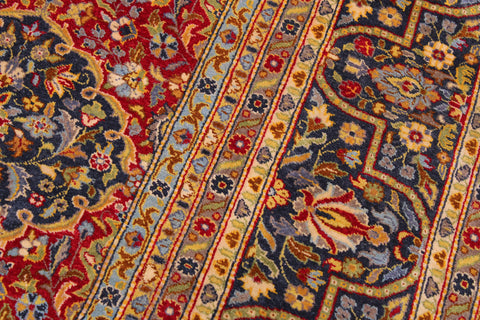 handmade Transitional Veg Dye Red Blue Hand Knotted RECTANGLE 100% WOOL area rug 9' x 12'