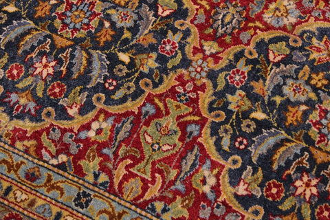 handmade Traditional Veg Dye Red Blue Hand Knotted RECTANGLE 100% WOOL area rug 9'X12'