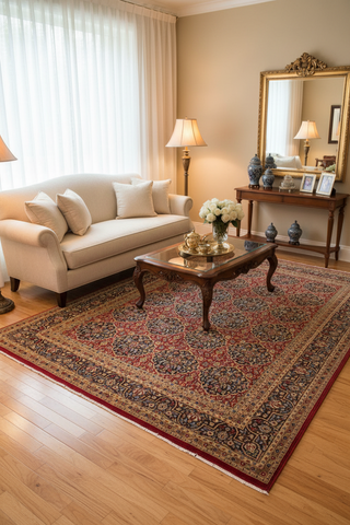 handmade Traditional Veg Dye Red Blue Hand Knotted RECTANGLE 100% WOOL area rug 9'X12'