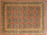 handmade Traditional Veg Dye Red Blue Hand Knotted RECTANGLE 100% WOOL area rug 9x12