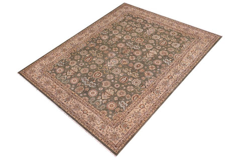 handmade Traditional Design Lt. Green Beige Hand Knotted RECTANGLE 100% WOOL area rug 9'X12'