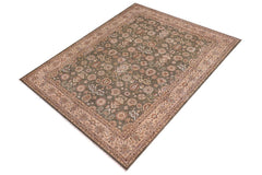 handmade Traditional Design Lt. Green Beige Hand Knotted RECTANGLE 100% WOOL area rug 9'X12'
