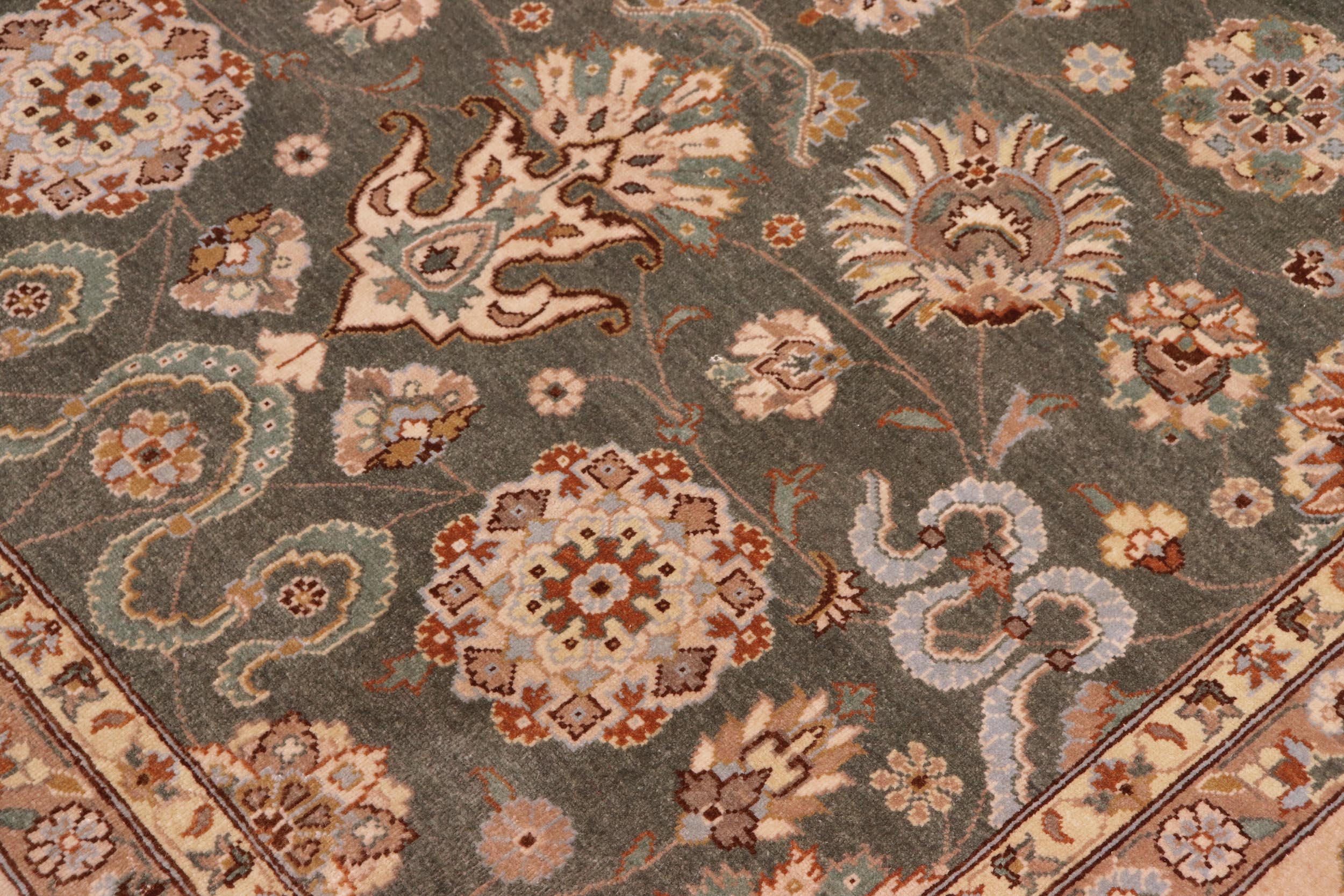 handmade Transitional Design Lt. Green Beige Hand Knotted RECTANGLE 100% WOOL area rug 9' x 12'