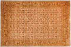 handmade Traditional Veg Dye Tan Gold Hand Knotted RECTANGLE 100% WOOL area rug 9'X12'