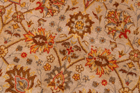 handmade Transitional Veg Dye Tan Gold Hand Knotted RECTANGLE 100% WOOL area rug 9' x 12'