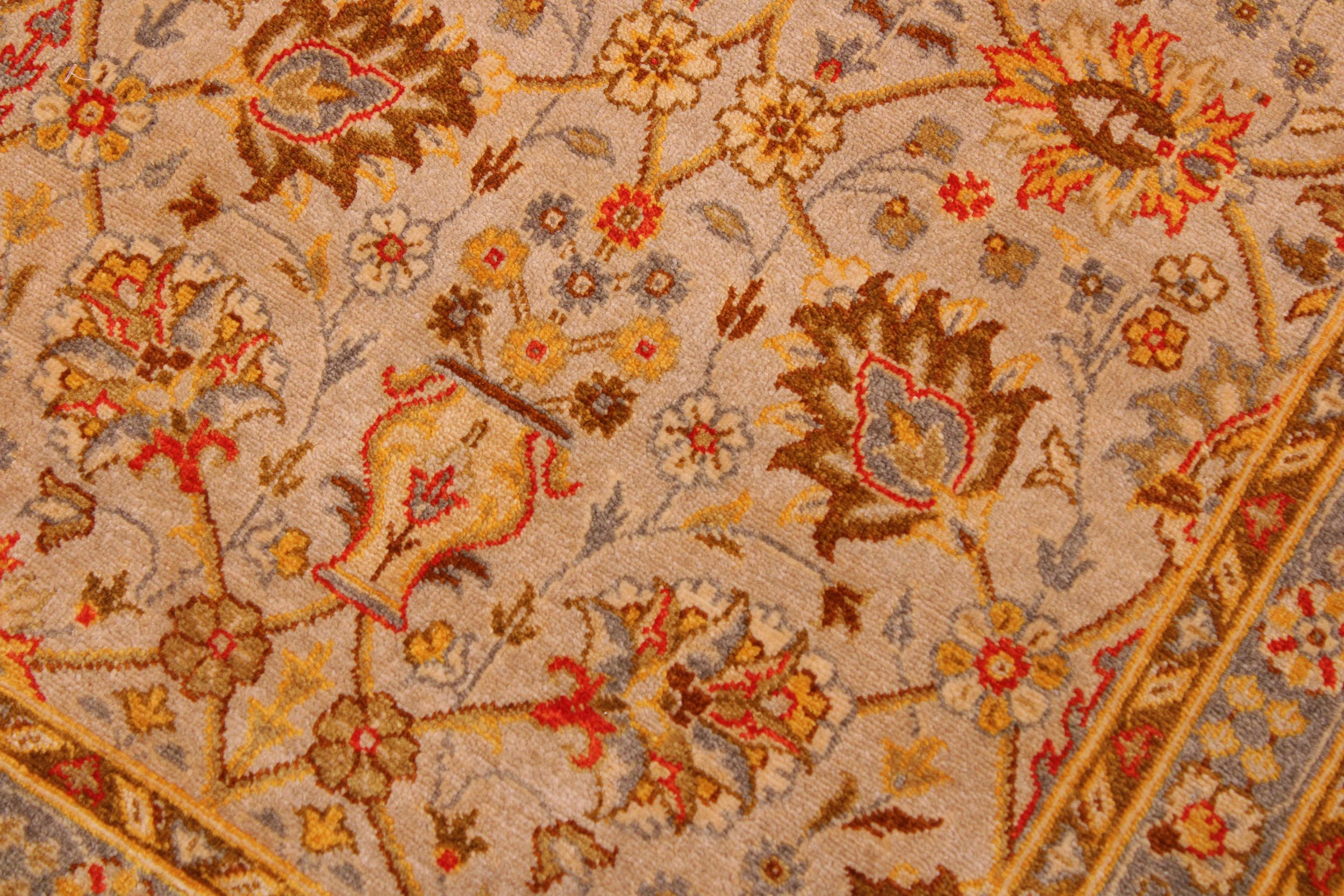 handmade Transitional Veg Dye Tan Gold Hand Knotted RECTANGLE 100% WOOL area rug 9' x 12'