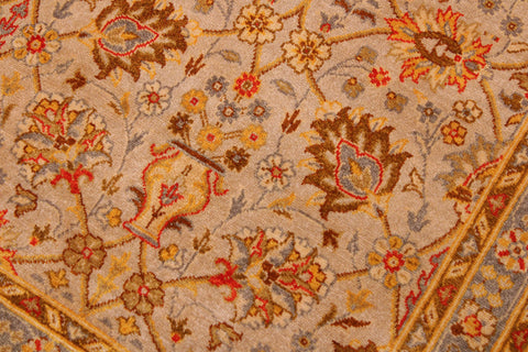 handmade Transitional Veg Dye Tan Gold Hand Knotted RECTANGLE 100% WOOL area rug 9' x 12'