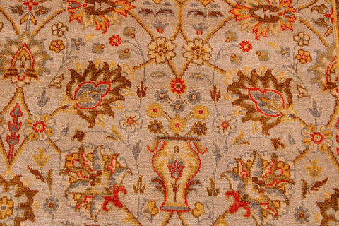 handmade Transitional Veg Dye Tan Gold Hand Knotted RECTANGLE 100% WOOL area rug 9' x 12'