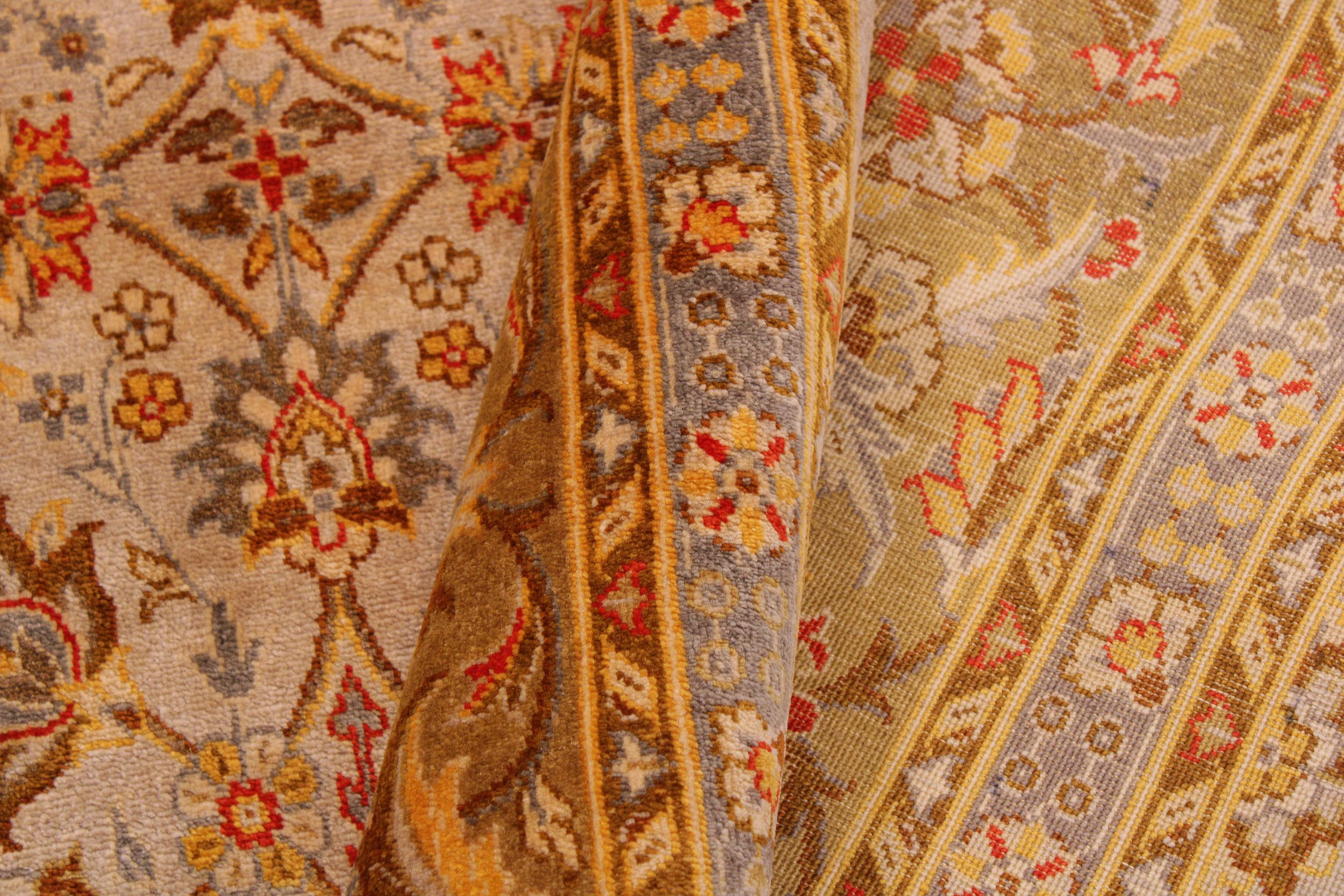 handmade Transitional Veg Dye Tan Gold Hand Knotted RECTANGLE 100% WOOL area rug 9' x 12'
