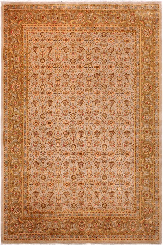handmade Traditional Veg Dye Tan Gold Hand Knotted RECTANGLE 100% WOOL area rug 9'X12'