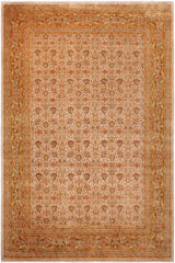 handmade Traditional Veg Dye Tan Gold Hand Knotted RECTANGLE 100% WOOL area rug 9'X12'