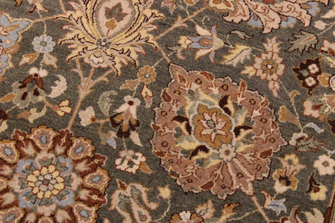 handmade Traditional Design Green Lt. Gray Hand Knotted RECTANGLE 100% WOOL area rug 9'X12'