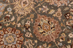 handmade Traditional Design Green Lt. Gray Hand Knotted RECTANGLE 100% WOOL area rug 9'X12'