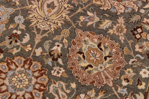 handmade Transitional Design Green Lt. Gray Hand Knotted RECTANGLE 100% WOOL area rug 9' x 12'