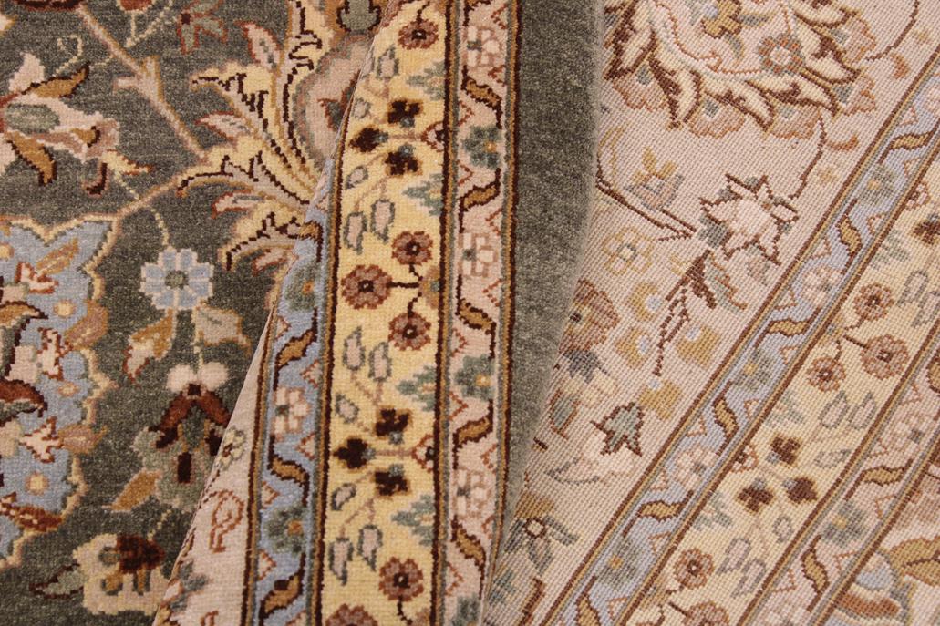 handmade Traditional Design Green Lt. Gray Hand Knotted RECTANGLE 100% WOOL area rug 9'X12'