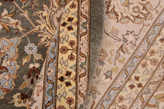 handmade Traditional Design Green Lt. Gray Hand Knotted RECTANGLE 100% WOOL area rug 9'X12'