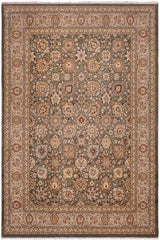 handmade Traditional Design Green Lt. Gray Hand Knotted RECTANGLE 100% WOOL area rug 9'X12'