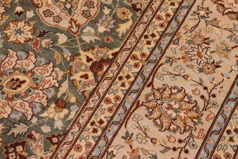 handmade Transitional Design Green Lt. Tan Hand Knotted RECTANGLE 100% WOOL area rug 9' x 12'