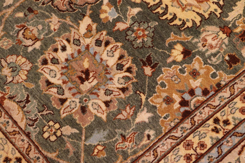handmade Transitional Design Green Lt. Tan Hand Knotted RECTANGLE 100% WOOL area rug 9' x 12'