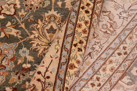 handmade Transitional Design Green Lt. Tan Hand Knotted RECTANGLE 100% WOOL area rug 9' x 12'