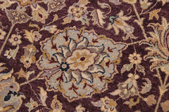 handmade Traditional Design Aubergine Tan Hand Knotted RECTANGLE 100% WOOL area rug 9'X12'