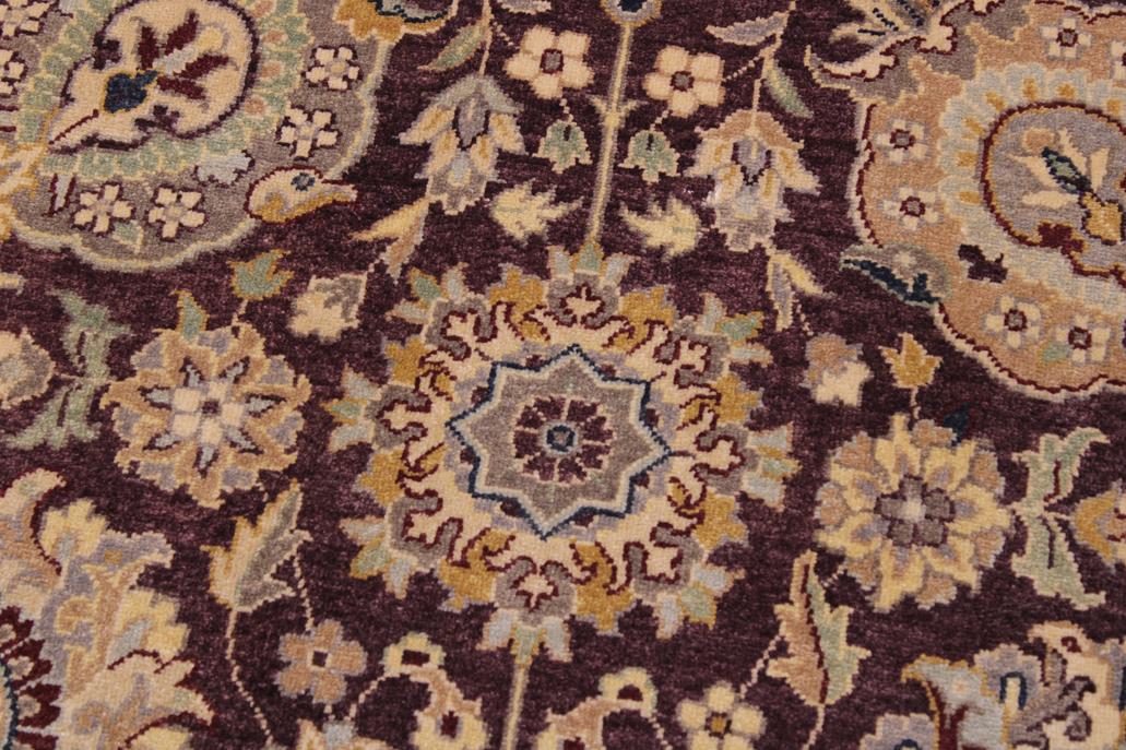 handmade Traditional Design Aubergine Tan Hand Knotted RECTANGLE 100% WOOL area rug 9'X12'