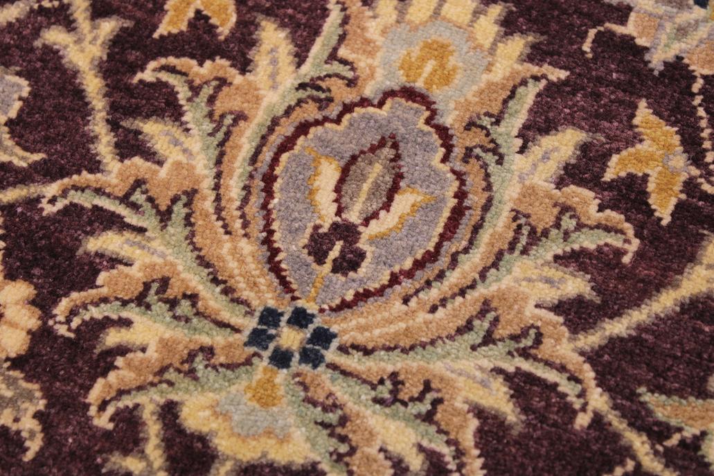 handmade Traditional Design Aubergine Tan Hand Knotted RECTANGLE 100% WOOL area rug 9'X12'