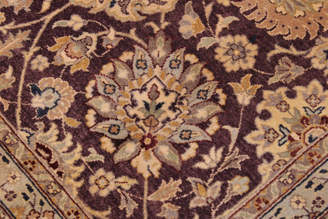 handmade Transitional Design Aubergine Tan Hand Knotted RECTANGLE 100% WOOL area rug 9' x 12'