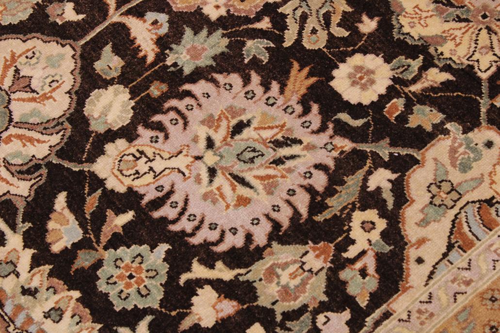 handmade Traditional Design Brown Tan Hand Knotted RECTANGLE 100% WOOL area rug 9'X12'