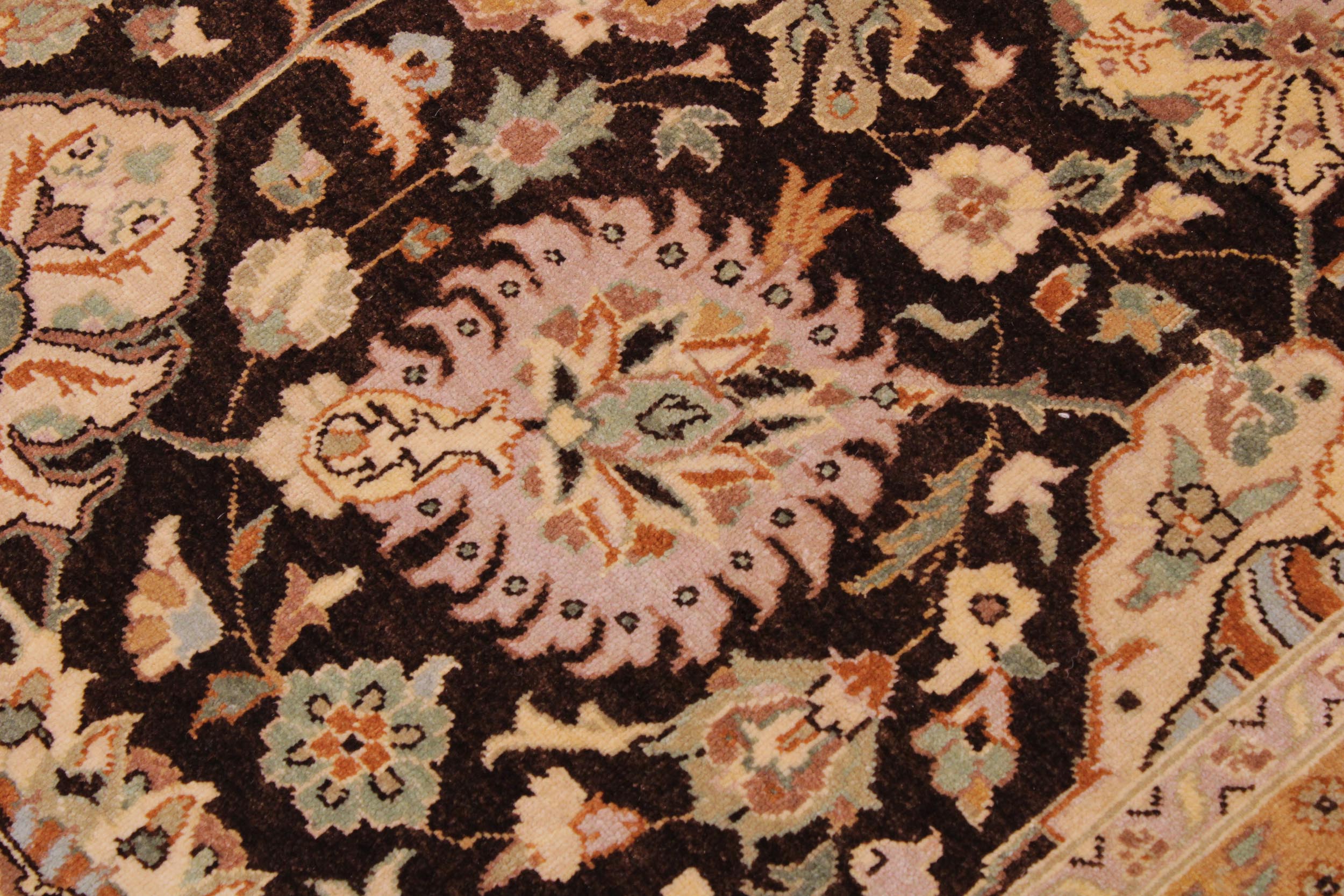 handmade Transitional Design Brown Tan Hand Knotted RECTANGLE 100% WOOL area rug 9' x 12'