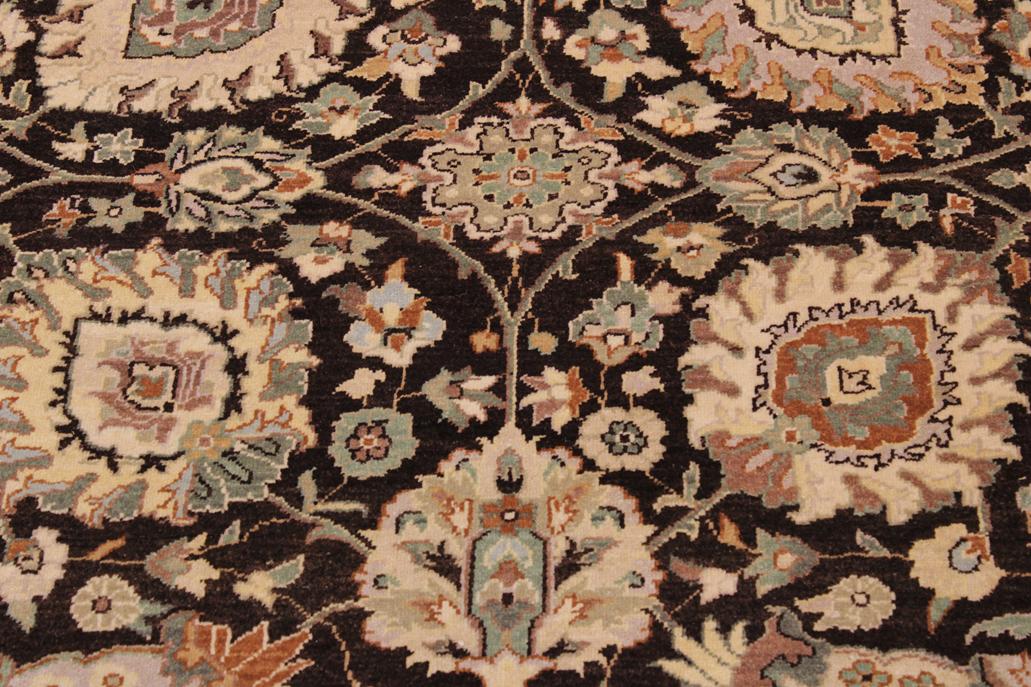 handmade Traditional Design Brown Tan Hand Knotted RECTANGLE 100% WOOL area rug 9'X12'