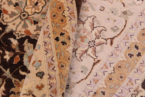 handmade Transitional Design Brown Tan Hand Knotted RECTANGLE 100% WOOL area rug 9' x 12'