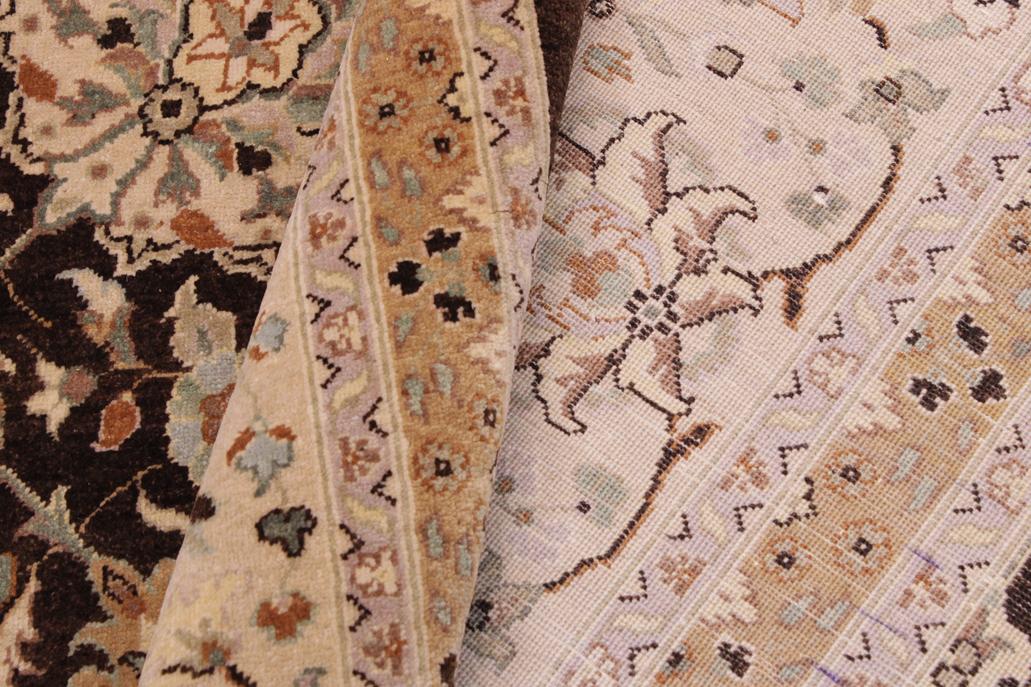 handmade Traditional Design Brown Tan Hand Knotted RECTANGLE 100% WOOL area rug 9'X12'