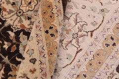 handmade Traditional Design Brown Tan Hand Knotted RECTANGLE 100% WOOL area rug 9'X12'