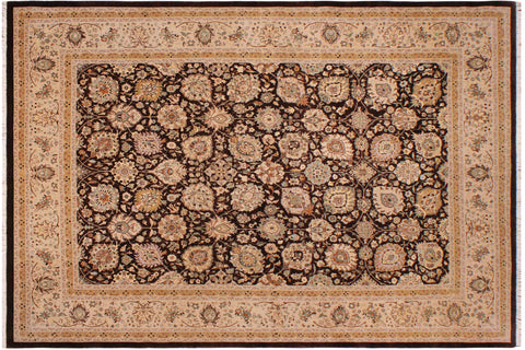 handmade Transitional Design Brown Tan Hand Knotted RECTANGLE 100% WOOL area rug 9' x 12'