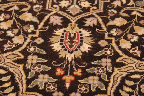 handmade Traditional Tabriz Brown Tan Hand Knotted RECTANGLE 100% WOOL area rug 9'X12'