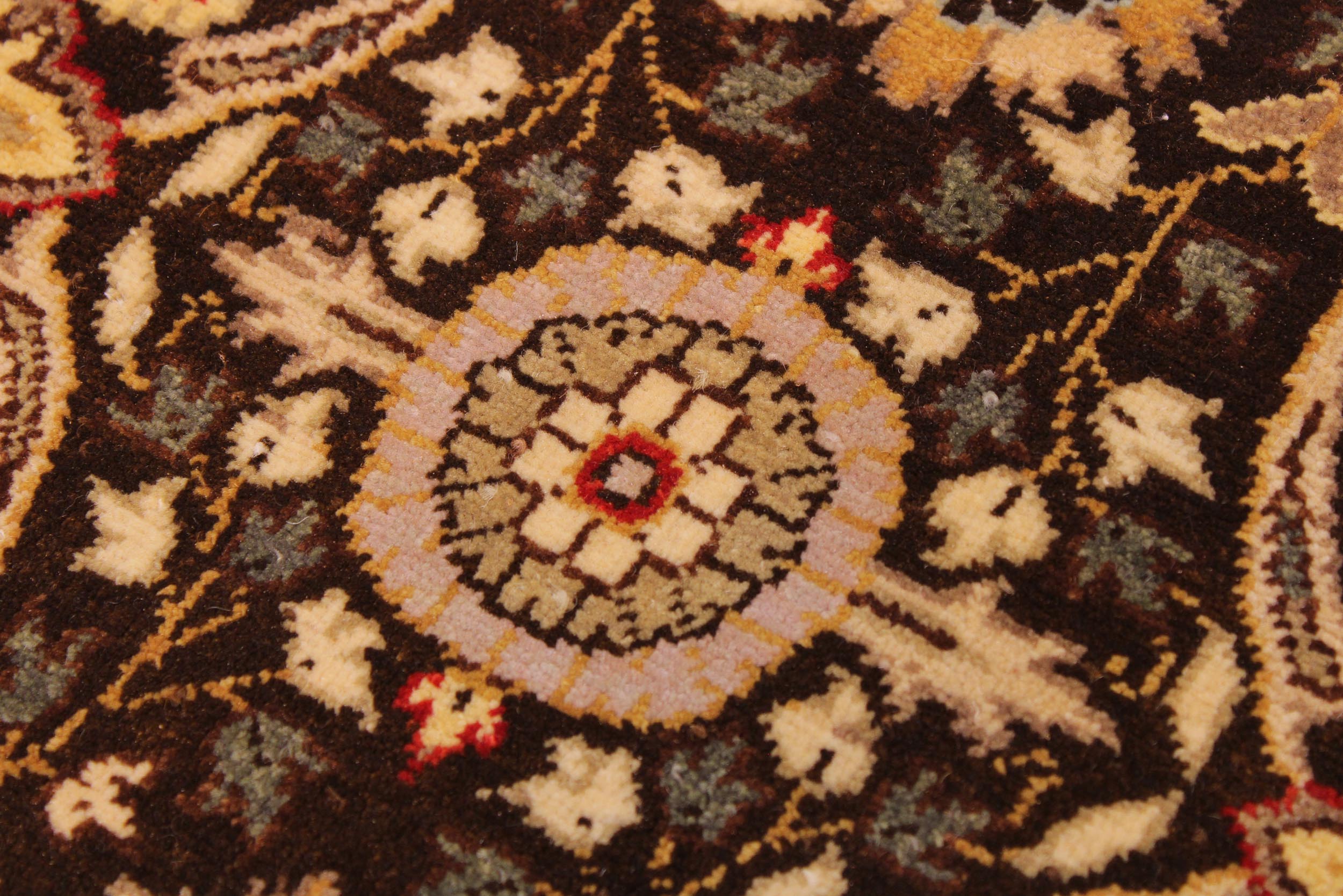 handmade Transitional Tabriz Brown Tan Hand Knotted RECTANGLE 100% WOOL area rug 9' x 12'