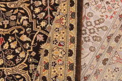 handmade Traditional Tabriz Brown Tan Hand Knotted RECTANGLE 100% WOOL area rug 9'X12'