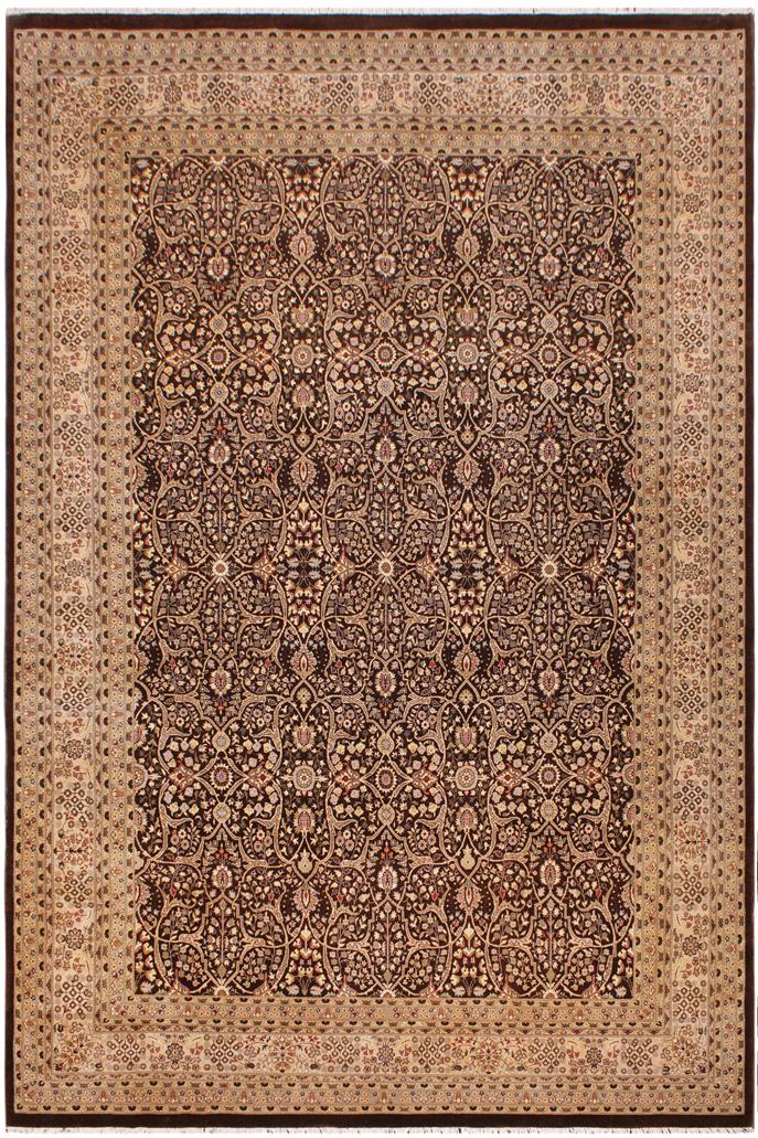 handmade Traditional Tabriz Brown Tan Hand Knotted RECTANGLE 100% WOOL area rug 9'X12'