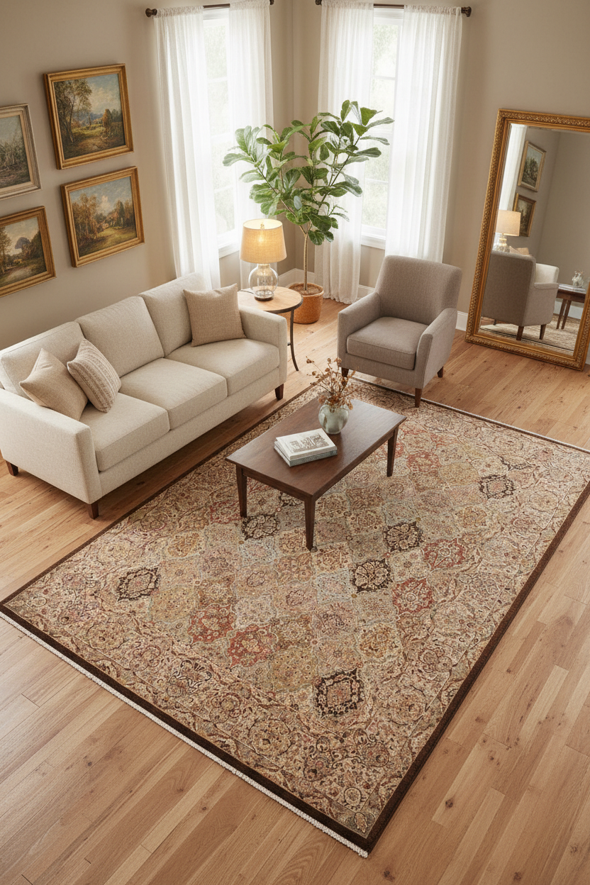 handmade Traditional Design Brown Multi Hand Knotted RECTANGLE 100% WOOL area rug 9'X12'