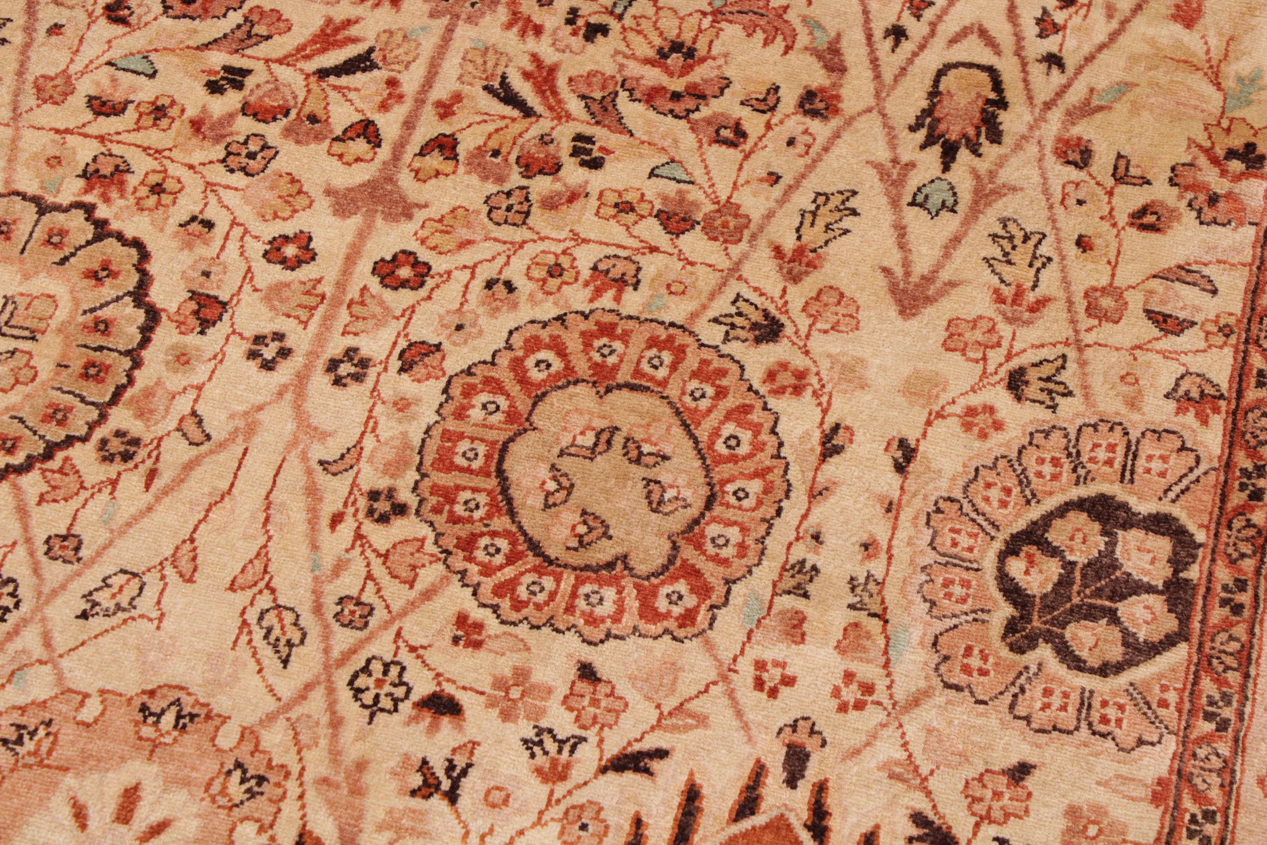 handmade Traditional Design Lt. Tan Lt. Tan Hand Knotted RECTANGLE 100% WOOL area rug 9' x 12'