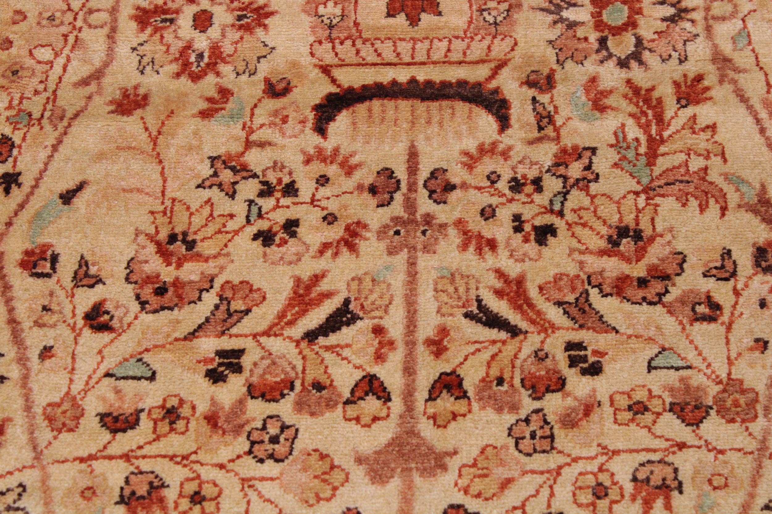handmade Traditional Design Lt. Tan Lt. Tan Hand Knotted RECTANGLE 100% WOOL area rug 9' x 12'