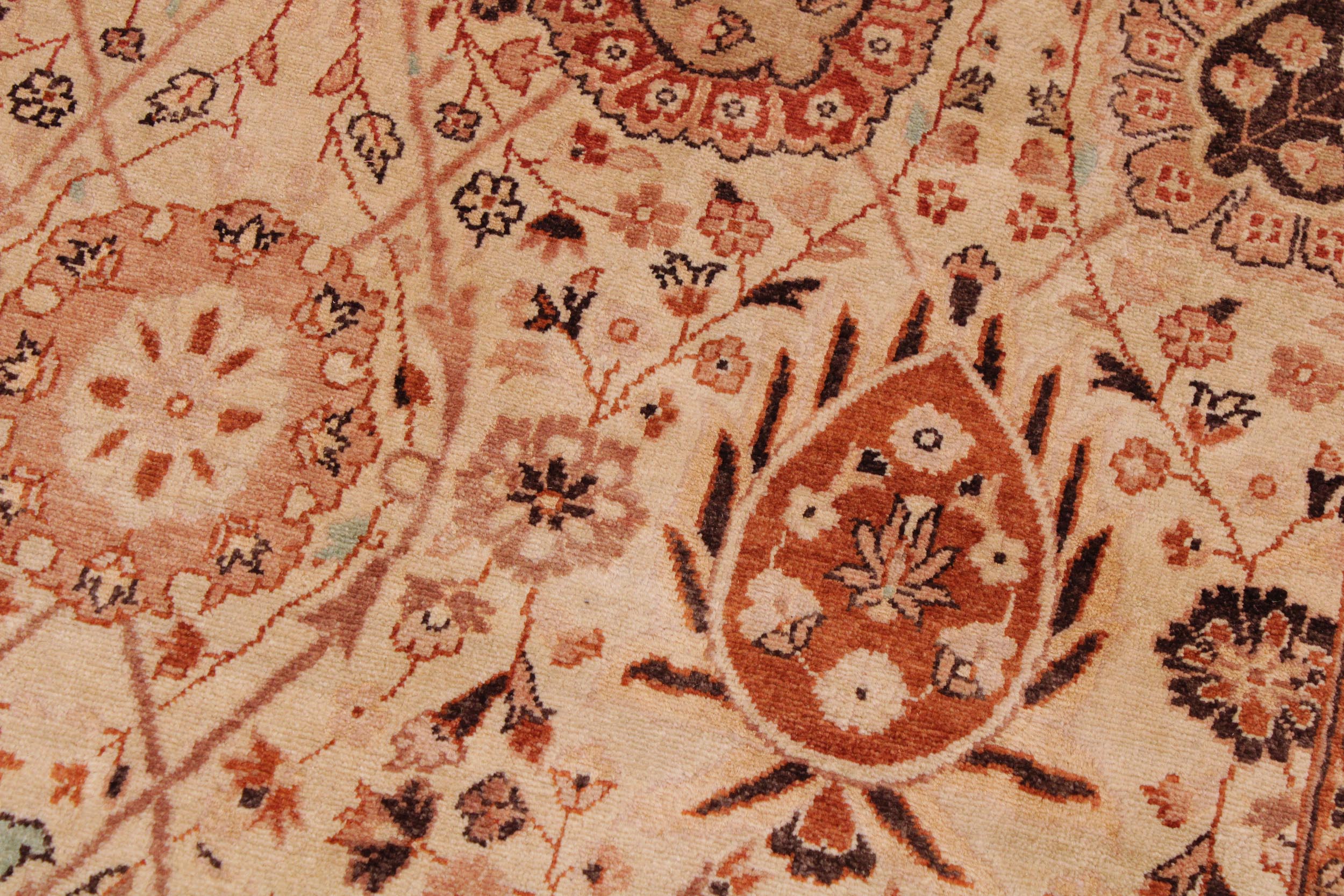 handmade Traditional Design Lt. Tan Lt. Tan Hand Knotted RECTANGLE 100% WOOL area rug 9' x 12'
