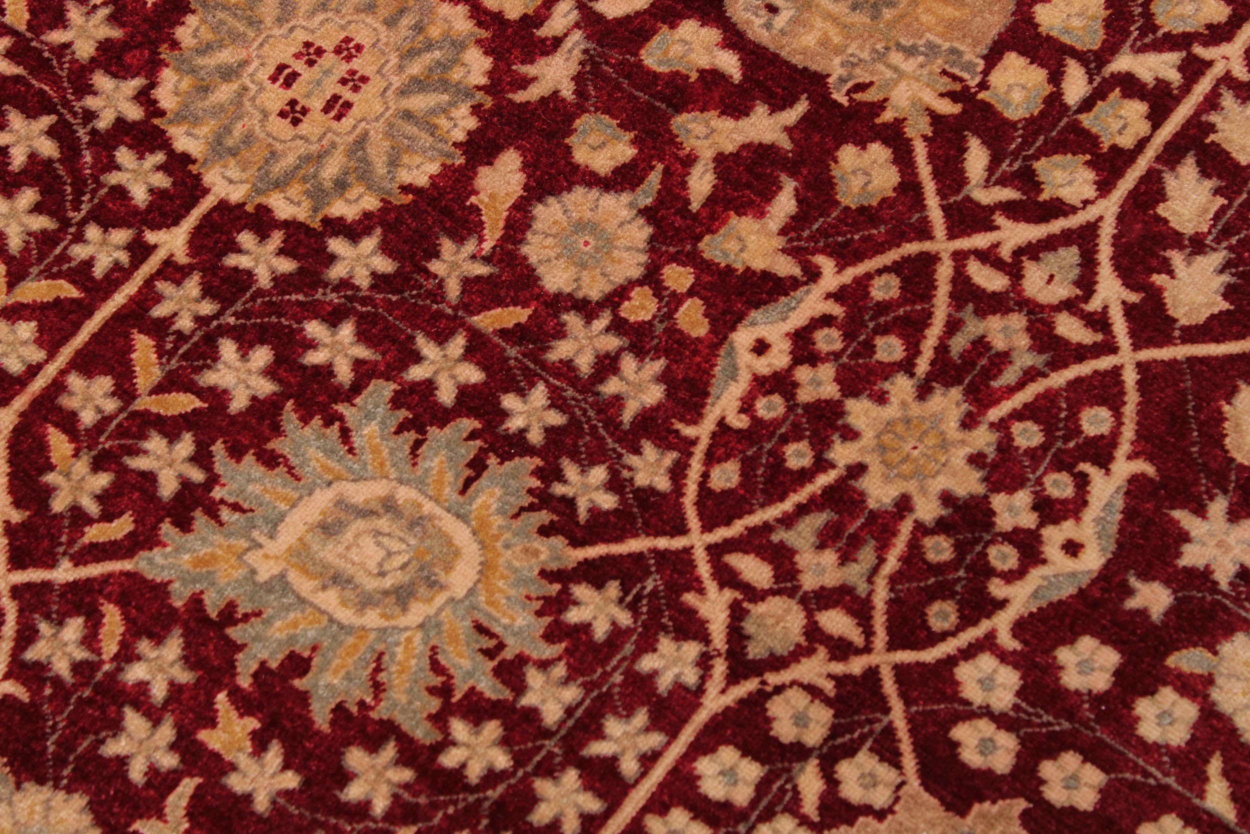 handmade Transitional Design Red Mustard Hand Knotted RECTANGLE 100% WOOL area rug 9' x 12'