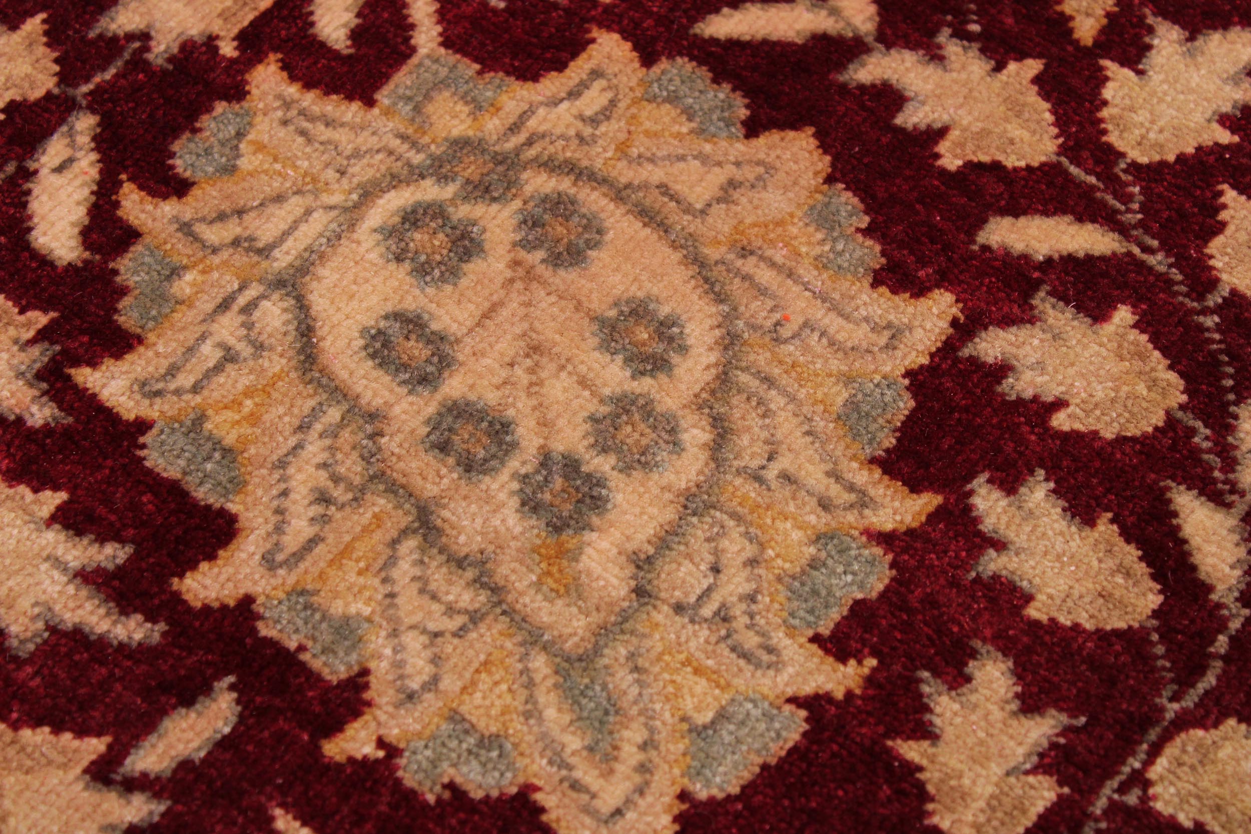 handmade Transitional Design Red Mustard Hand Knotted RECTANGLE 100% WOOL area rug 9' x 12'