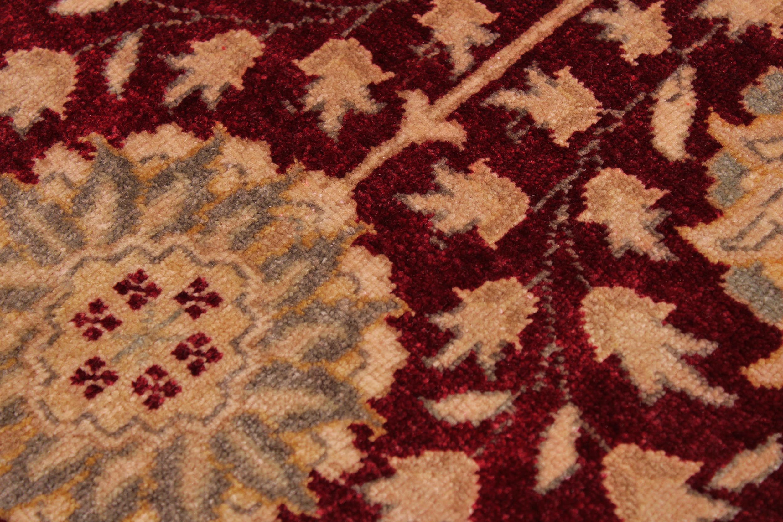 handmade Transitional Design Red Mustard Hand Knotted RECTANGLE 100% WOOL area rug 9' x 12'